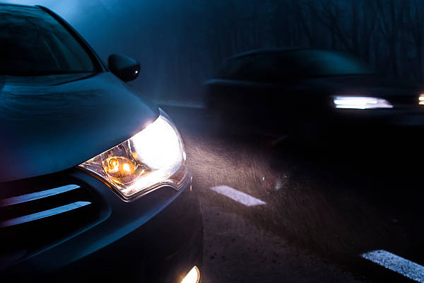 Auto's met LED -koplampen lampen
