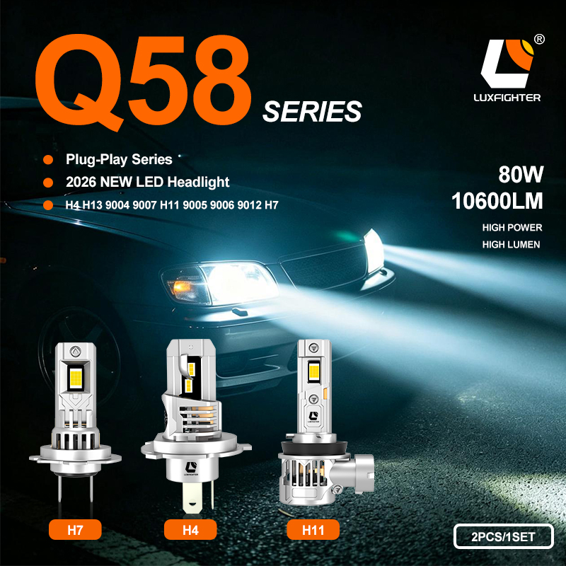 De geheel nieuwe LUXFIGHTER 2026 Q58-serie plug-in LED-autokoplampen is officieel gelanceerd